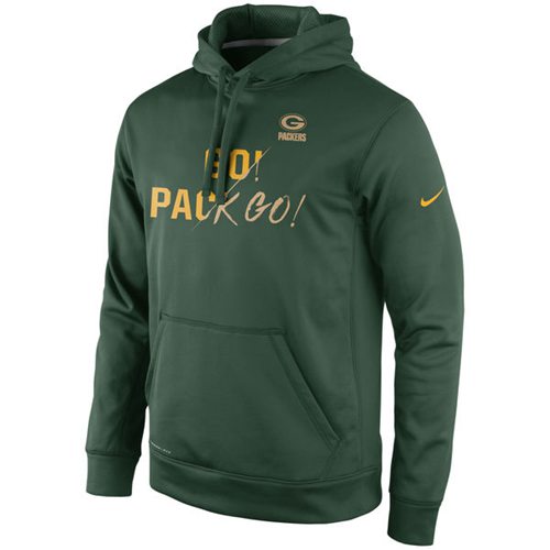 Green Bay Packers Nike Gold Collection KO Pullover Performance Hoodie Green - Click Image to Close